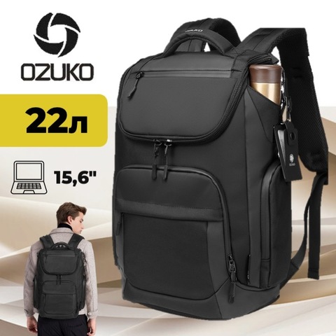 Картинка рюкзак городской Ozuko 9409 Black - 1