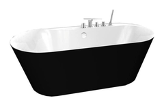 BelBagno BB14-NERO/BIA Отдельностоящая, овальная акриловая ванна, с возможностью установки смесителя на борт ванны, внешняя поверхность черная 1780x840x580 фото