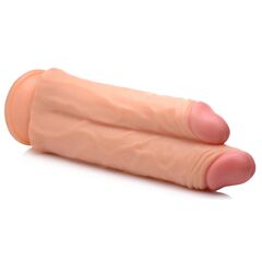 Телесный сдвоенный фаллоимитатор Double Stuffer 10