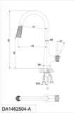 Смеситель для кухни D&K Rhein.Schiller с выдвижной лейкой хром золото (DA1462504A)