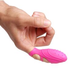 Розовая насадка на палец с вибрацией Bang Her Silicone G-Spot Finger Vibe - 