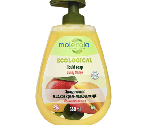 Крем- мыло для рук Солнечное Манго Molecola, экологичное, 500мл