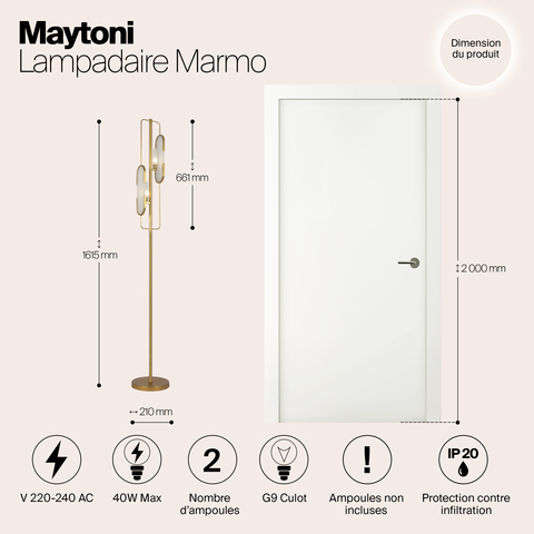 Напольный светильник Maytoni Marmo MOD099FL-02G