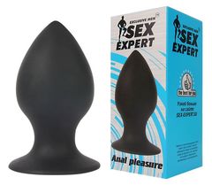 Чёрная анальная втулка Sex Expert - 8 см. - 
