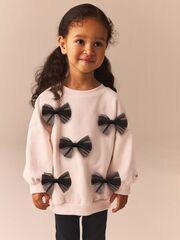 Толстовка и легинсы с оборками в комплекте для девочки Next B24-546, Кремовый, Черный