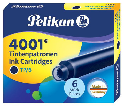 Картридж с чернилами Pelikan Ink 4001 GTP/6, International Short, Blue Black (301184)