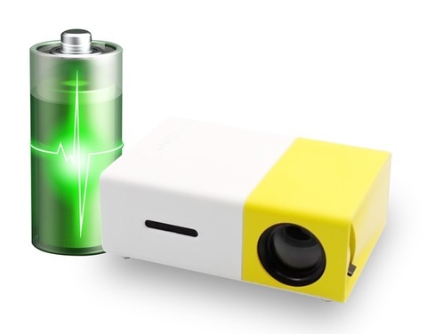 YG-300A портативный мини проектор со встроенным аккумулятором Led Projector желтый