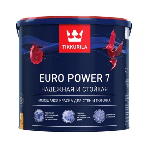 Tikkurila Euro Power 7 / Тиккурила Евро Пауэр 7 краска матовая моющаяся