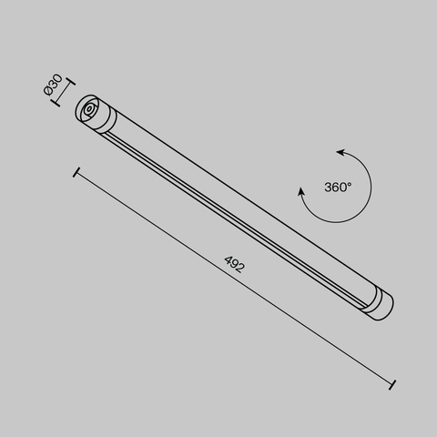 Шинопровод накладной/подвесной Maytoni Accessories for system shelf CA012-TRX-500-B