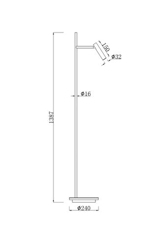 Торшер светодиодный Maytoni Estudo Z010FL-L8B3K