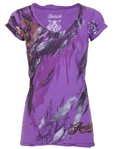 Archaic | Футболка женская Second Love Tee Purple ARW1762PR от Affliction перед