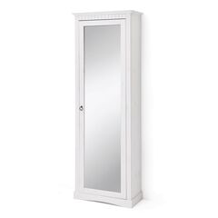 Шкаф для обуви Неаполь из сосны с зеркалом 63х31х179 см, белый воск