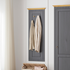 Вешалки настенные для одежды Неаполь 47х125 см из массива сосны, 2 шт., деревянные вешалки в прихожую, серый