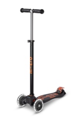 Самокат Maxi Micro Deluxe LED черно-оранжевый