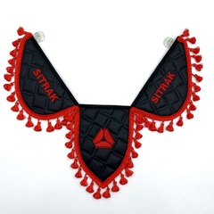 Вымпел тройной Sitrak (экокожа, черный с красной вышивкой)