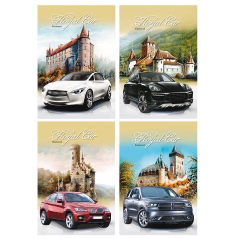 Блокнот А6ф 60л на гребне Авто и замки (Б60-5111) ассорти, цвет.мел.обл, блок-офсет