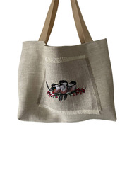 Сумка-шоппер льняная с вышивкой 