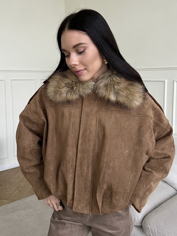 Парка замшевая карамель