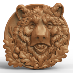 Силиконовый молд Медведь (медальон) № 0465