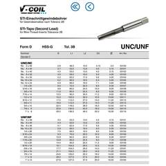 Метчик STI №4 -40-UNC (Однопроходный) HSS-G D/4-5P 3B 60° Volkel 03101