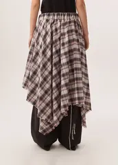 Юбка-саронг в клетку серо-розового цвета