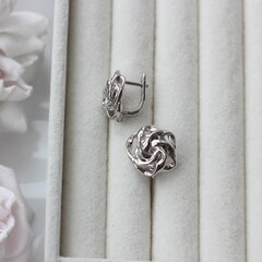 Швензы Плетёный узел 15 мм с английским замком, родий, Ш124