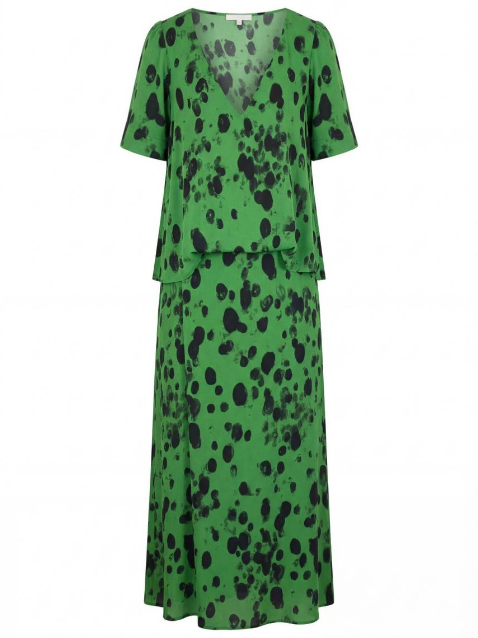 Платье с отлетной спинкой зеленое