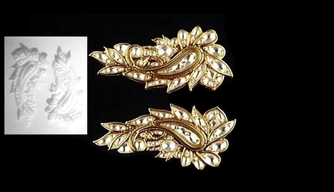 Силиконовый молд Крылья с драгоценными камнями