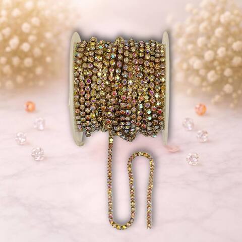 стразовая лента 3мм цвет серебро-голограмм