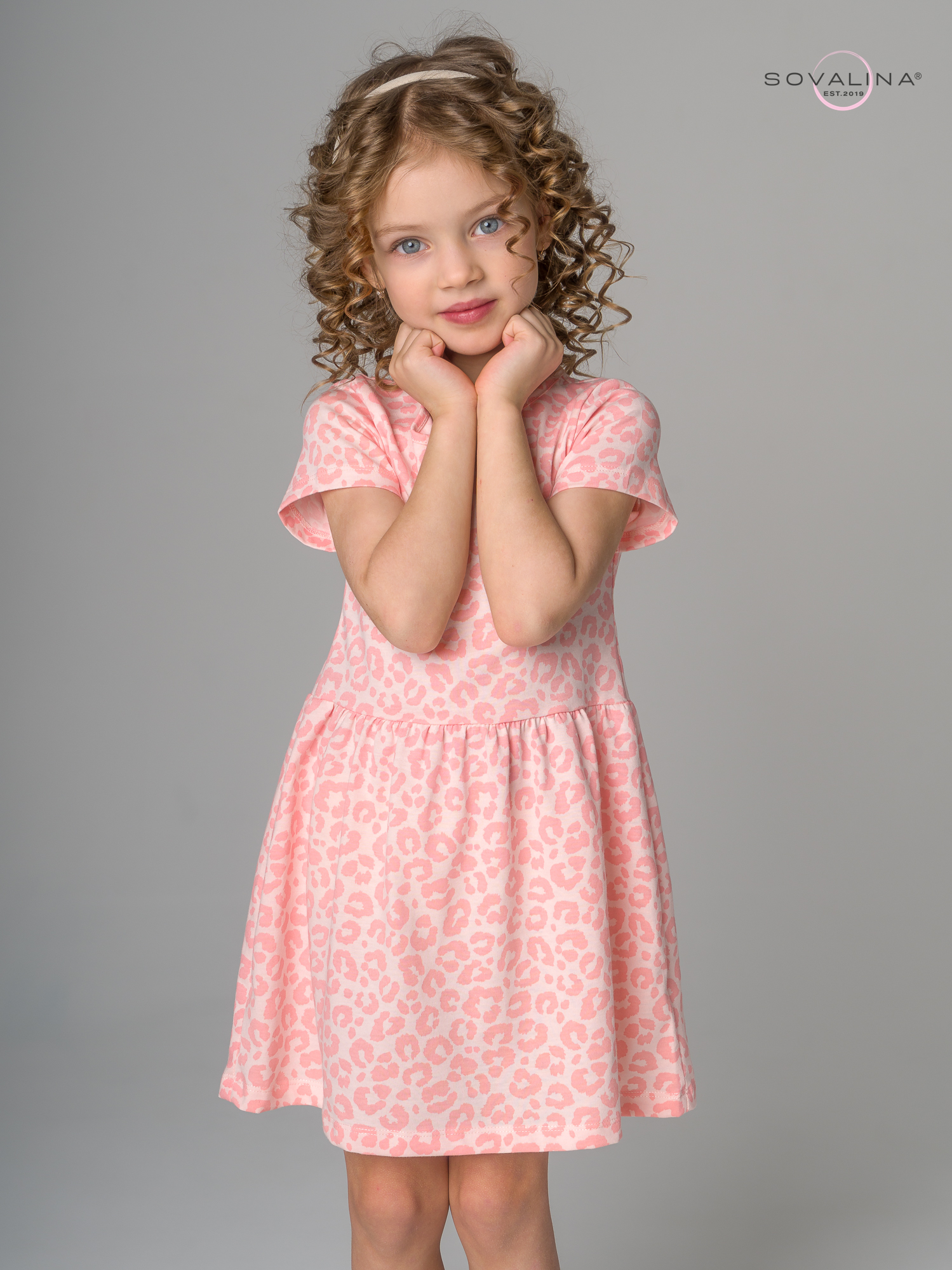 Платье Лето лео персик