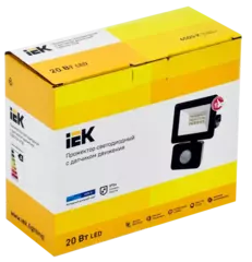 Прожектор СДО 06-20Д светодиодный черный с ДД IP54 6500K IEK LPDO602-20-65-K02