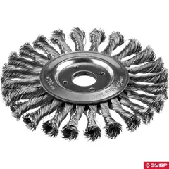 ЗУБР 150 мм, стальная проволоки 0.5 мм, щетка дисковая для УШМ, Профессионал (35190-150)