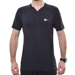 Поло теннисное Wilson Players Seamless Zip Henley 2.0 - black