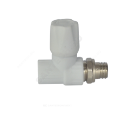 Клапан (вентиль) PP-R запорный белый Дн 20х1/2" Ру25 НР прямой для радиатора VALFEX 1014620012