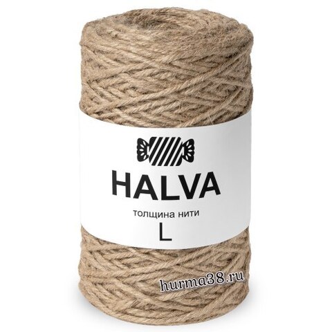 Шнур Halva L, 1000г, 500м, натуральное джутовое волокно (цена за