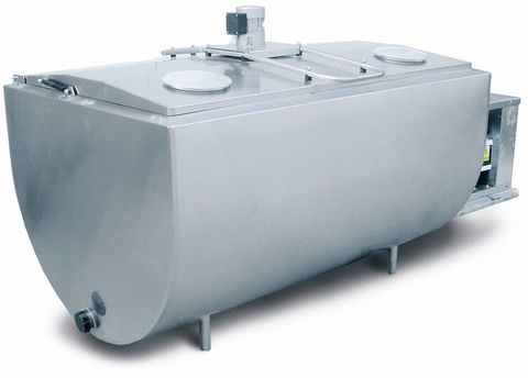 1000 литров | Молочный танк-охладитель, горизонтальный открытый, с комплектом охлаждения, объемом 1000, 1250, 1500, 1900 литров.