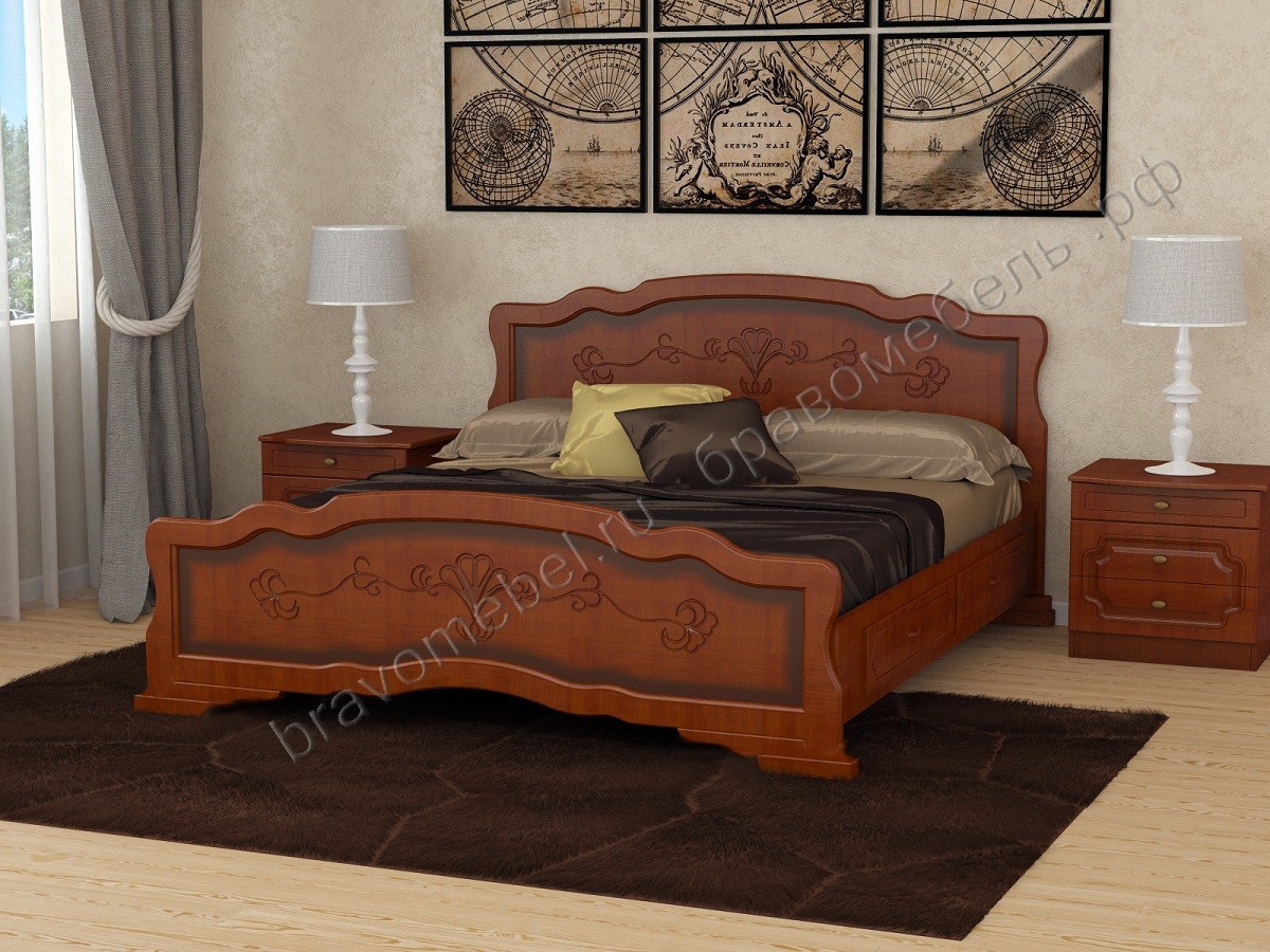 Кровать Карина 6 орех Браво мебель