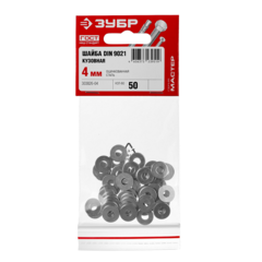 ЗУБР DIN 9021, 4 мм, цинк, 50 шт, кузовная шайба (303826-04)