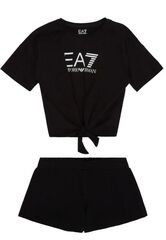 Детский теннисный костюм EA7 Girl Jersey Tracksuit - black