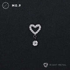 Pendant Heart Round Crystal