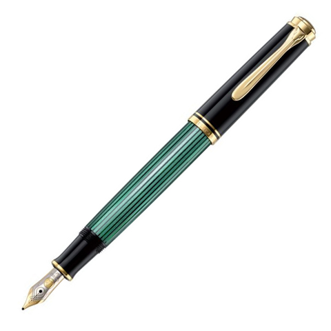 Ручка перьевая Pelikan Souverän® Black and Green GT, F (994855)