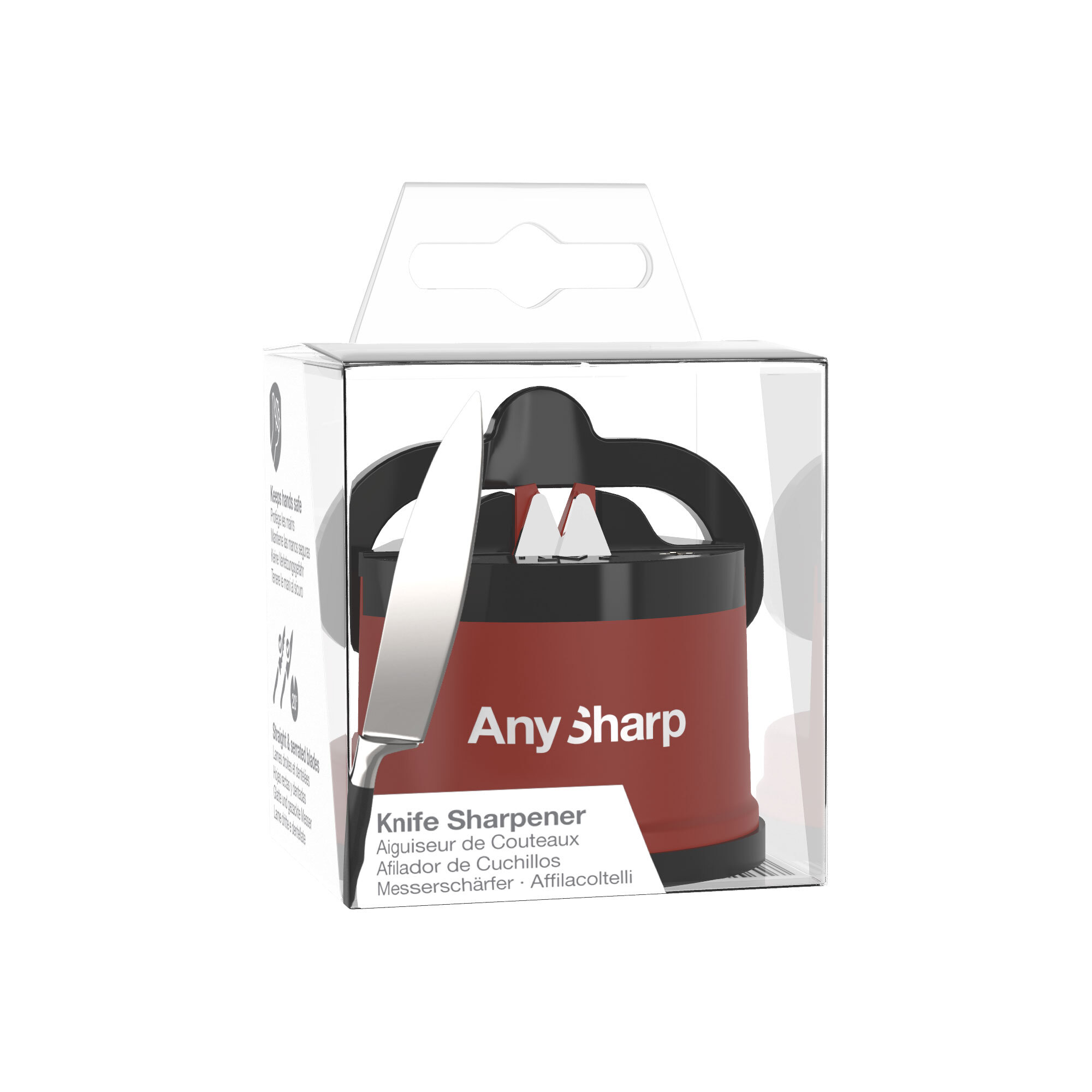 Точилка для ножей AnySharp пластиковый корпус цвет красный