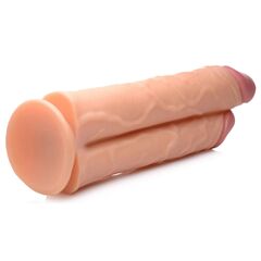 Телесный сдвоенный фаллоимитатор Double Stuffer 10