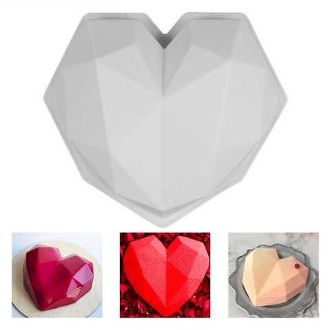 Форма для муссовых тортов Сердце Оригами 19 см, Silikolove