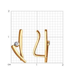 51-120-01355-1 - Серьги-зажимы из золота 585пр с фианитами