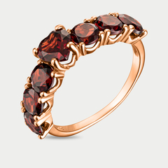Кольцо женское из розового золота 585 пробы с гранатом (арт. 73155800-Гр)