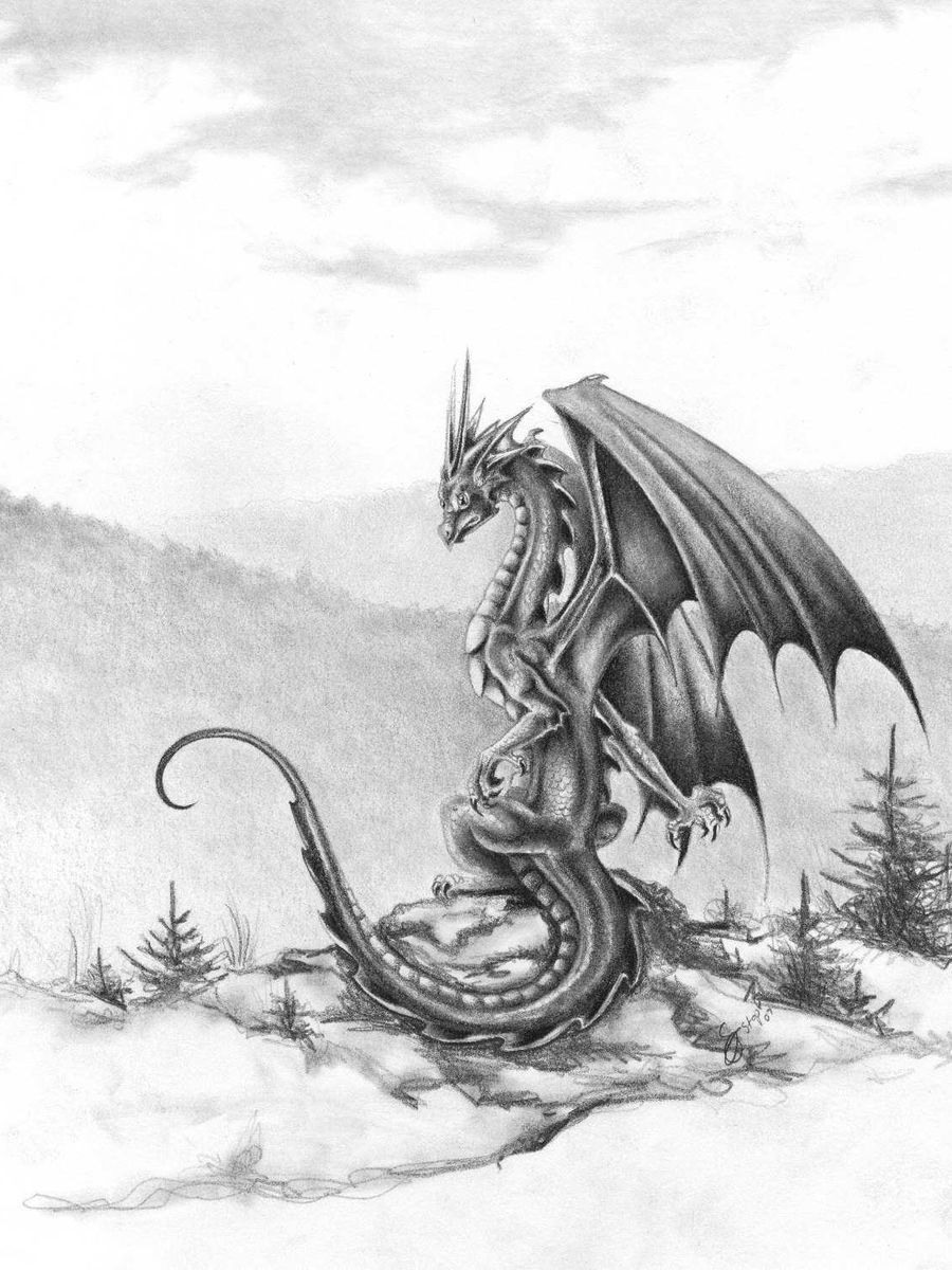 Уроки рисования по ступеням расскажут — как рисовать дракона.