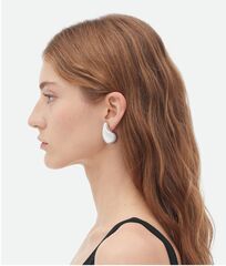 55166 Серьги КАПЛИ Small Drop Earrings BOTTEGA VENETA lux, цвет белое золото