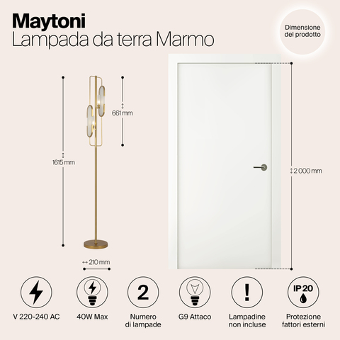 Напольный светильник Maytoni Marmo MOD099FL-02G