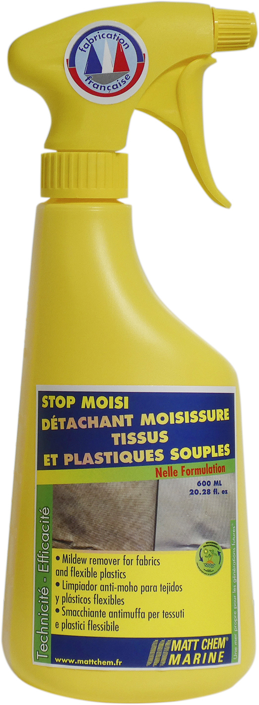 Mildew remover for fabrics and soft plastics Stop Moisi